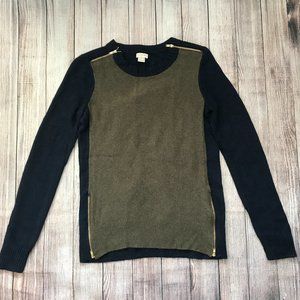 JCREW Women Crewneck Sweater Colorblock Merino XS